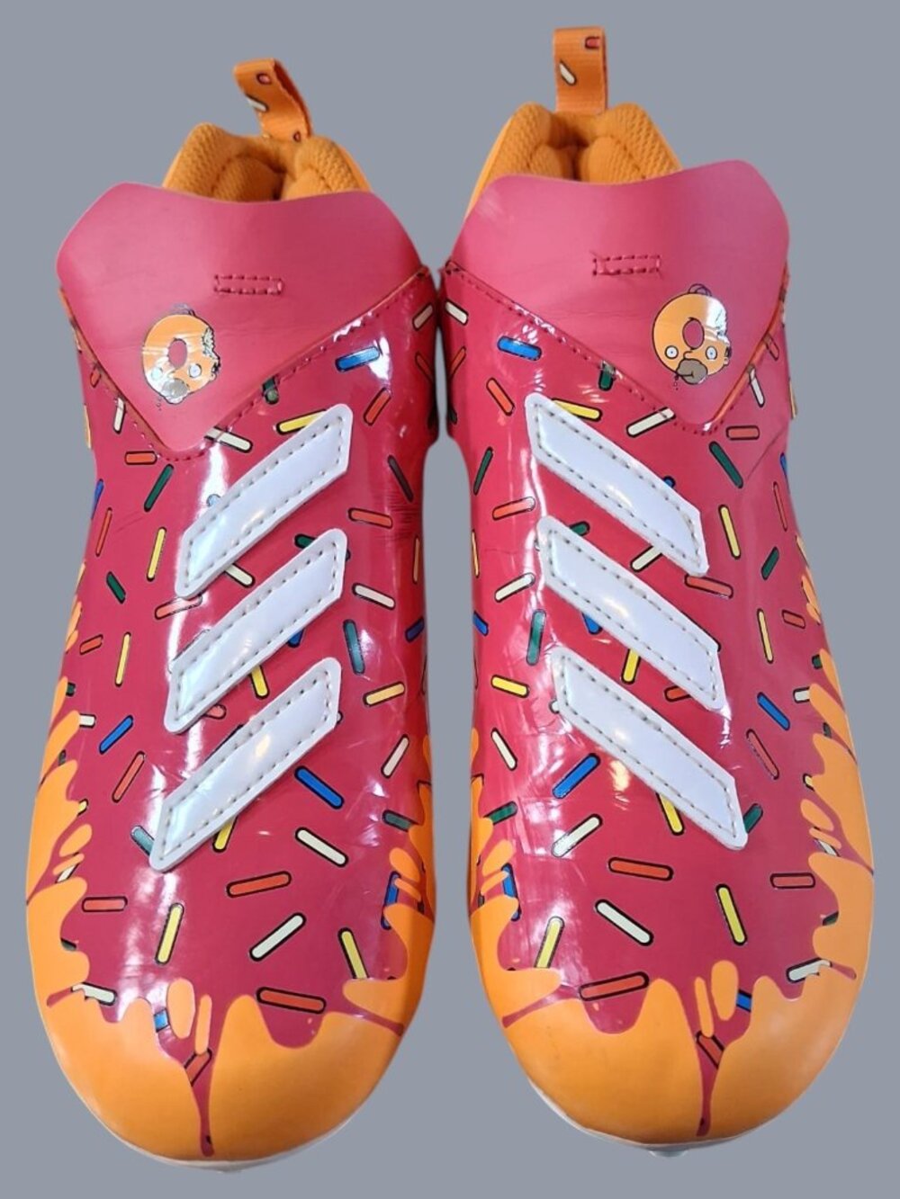 Adidas x Simpsons Freak Spark J Donut Football Cleats Youth Size 2 Orange Homer